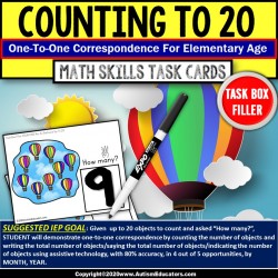 ONE-TO-ONE CORRESPONDENCE Counting HOT AIR BALLOONS | TASK BOX FILLER ACTIVITIES